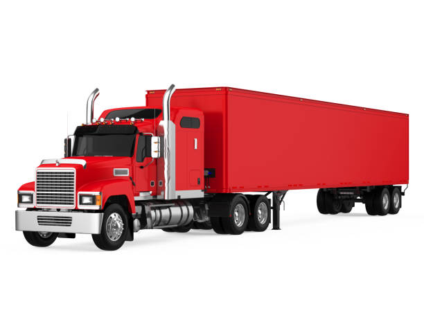 istock Red Semi-trailer Truck Isolated 1292843430