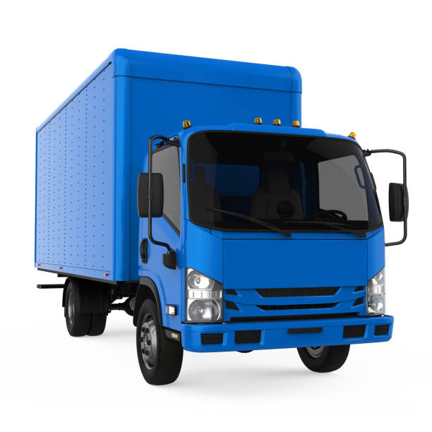 istock Blue Delivery Truck Isolated 1292843477