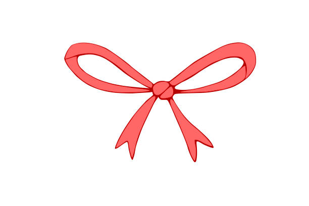 Vector Red Ribbon Bow Hand Drawn Simple Illustration For Easter Xmas  Birthday Valentines Day Wedding Holiday Gift Girl Baby Element Of Design  Clip Art Stock Illustration - Download Image Now - iStock