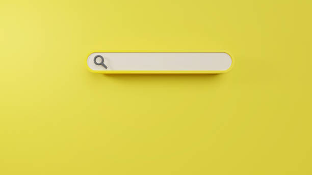 istock Minimal blank search bar on yellow background.3d rendering. 1292855783