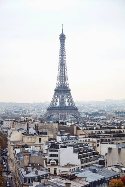 istock Panoramic view of Paris from Arc de Triomphe, center of Paris. 1292862484