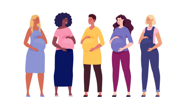 아름다운 임산부 - human pregnancy stock illustrations