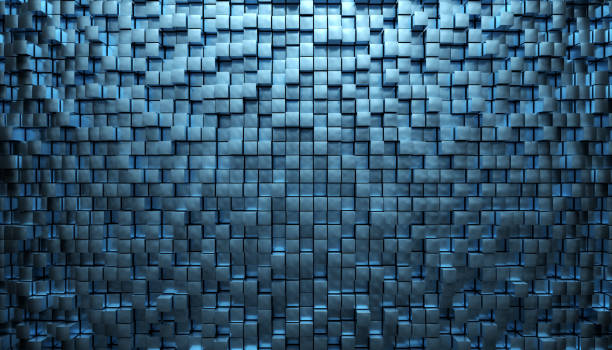 istock Background of blue metal blocks. 1292866916