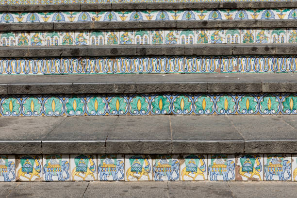 istock Stairway with polychrome ceramic tiles from Caltagirone Sicilia 1292870135