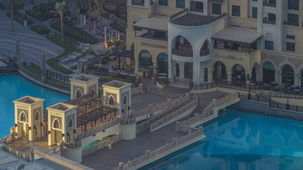 istock Dubai downtown during sunrise . Top view from above 1292870505