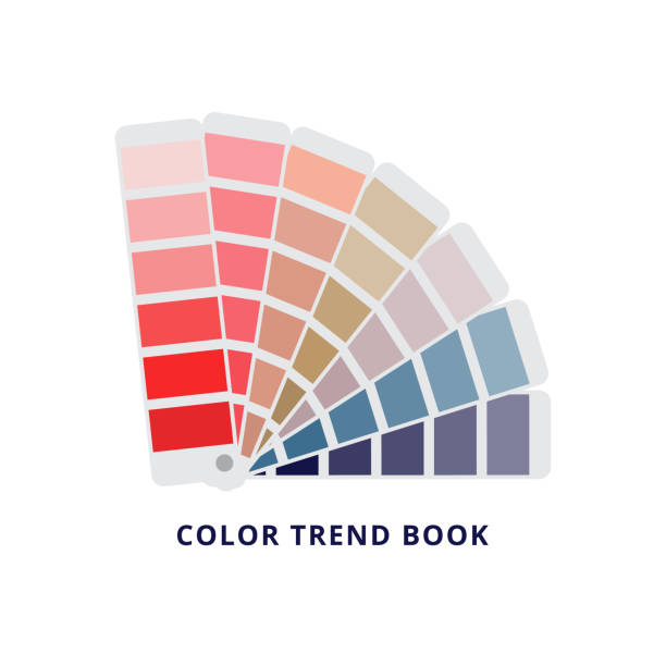 ilustrações de stock, clip art, desenhos animados e ícones de color trend book - fanned palette guide isolated on white background. - swatch book