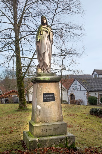 statue of the christian virgin martyr Sankt naturnina in Bad Driburg, Germany