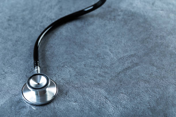 istock composition of the medical object. stethoscope on white background. selective focus 1292879021