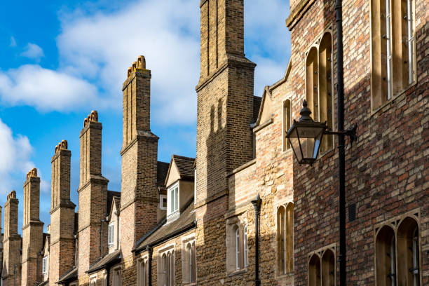 Trinity Lane Buildings along Trinity Lane, these are the student accommodation buildings for Trinity College Cambridge, viewed from public pavement. cambridge england stock pictures, royalty-free photos & images
