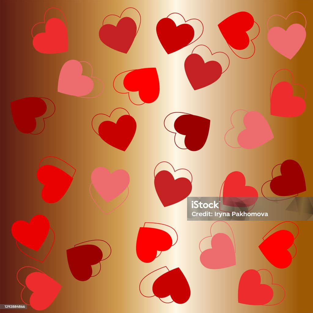 Heart Double Pattern Background Double Heart Pattern On Bronze Stock Illustration - Download Image Now ...