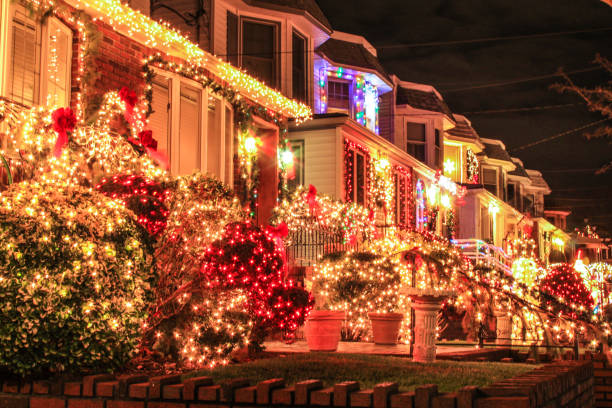 avvento a brooklyn - brooklyn row house townhouse house foto e immagini stock