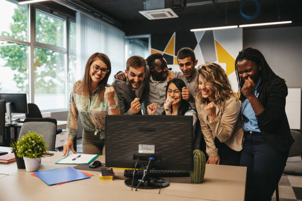 istock Business people team celebrating success 1292888921