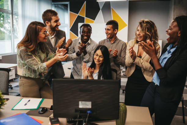 istock Business people team celebrating success 1292890171