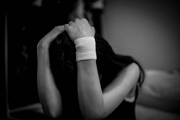 A woman in sadness