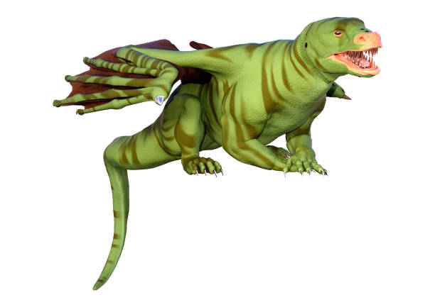 istock 3D illustration fantasy dragon on white 1292892080