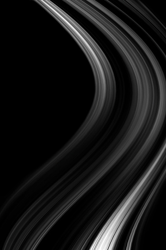 Black and white wavy lines background with copy space.