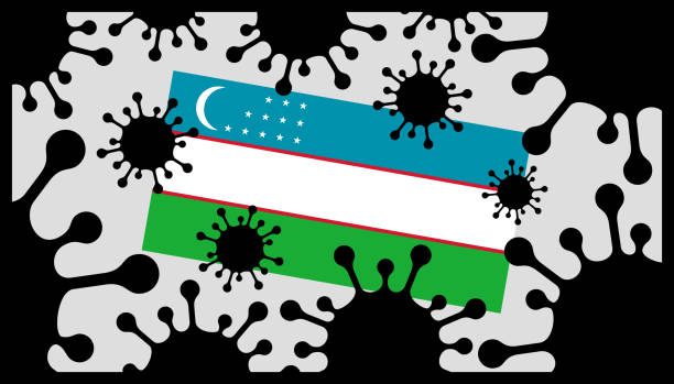 istock Covid-19 coronavirus pandemic icon and uzbekistan flag 1292894862