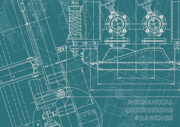 企業のアイデンティティ、計画、スケッチ。テクニカルイラスト、背景 - blueprint electrical component engineer plan点のイラスト素材／クリップアート素材／マンガ素材／アイコン素材