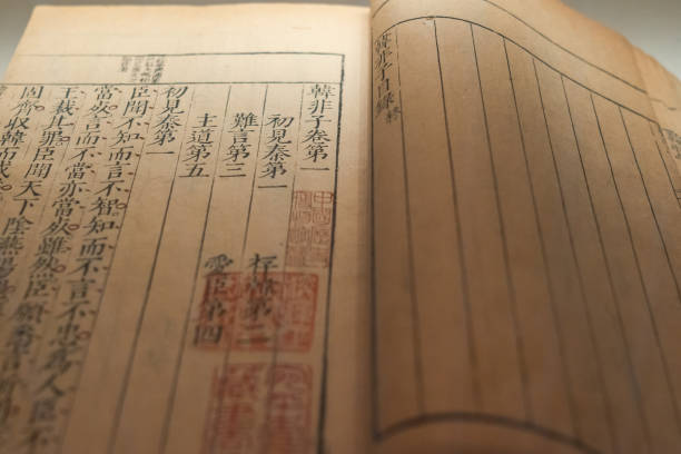 istock Ancient Traditional Chinese Engraving Print Books 1292901695