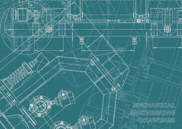 illustrazioni stock, clip art, cartoni animati e icone di tendenza di identità aziendale, piano, schizzo. illustrazioni tecniche, sfondi - blueprint electrical component engineer plan