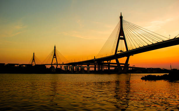 istock sunset view on the Rama 3 bridge in thailand. 1292910534
