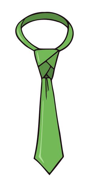 istock Eldridge knot, green tie, isolated color object with dark outline. 1292912429