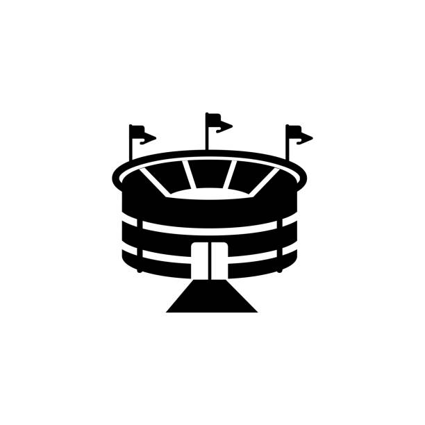 ilustrações de stock, clip art, desenhos animados e ícones de soccer, football stadium vector icon. isolated sport stadium flat emoji, emoticon symbol - vector - stadium