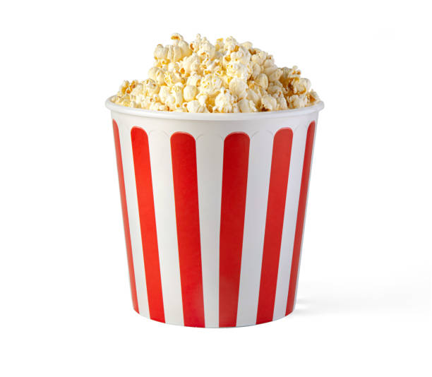 istock Popcorn in red and white striped cardboard bucket 1292920534