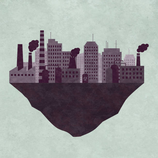 illustrations, cliparts, dessins animés et icônes de illustration polluée de ville - global warming smog city pollution