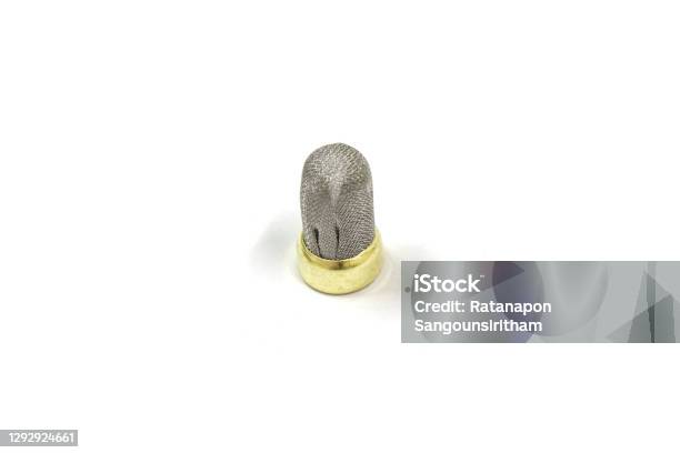 Stainless Fuel Injector Filter Basket On White Background Isolated Car Service Stock Photo - Download Image Now