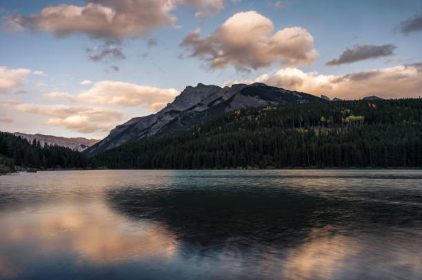 istock Two Jack Lake with Rocky Mountains reflections in evening at Banff National Park 1292926344