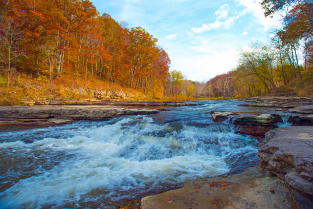 istock Waterfall-Above Cataract Falls-Fall Colors-Rapids - On Mill Creek-Owen County Indiana 1292935030