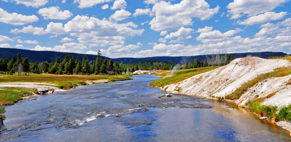 Yellowstone stream created by the Geyser field-Yellowstone Wyoming