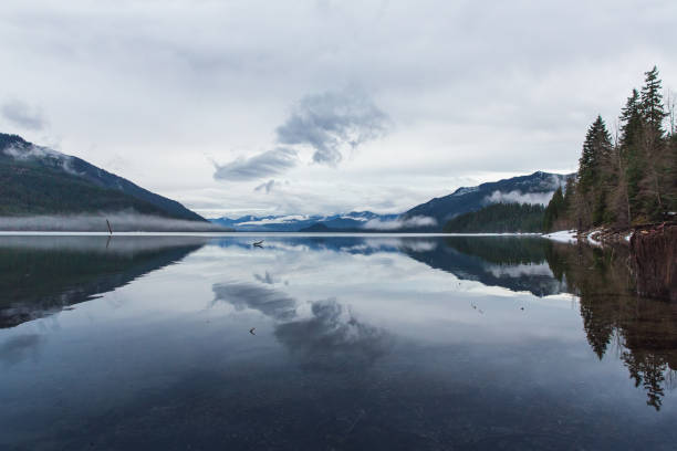 istock Clouds, trees and mountains reflecting in Kachess Lake, Washington 1292938572