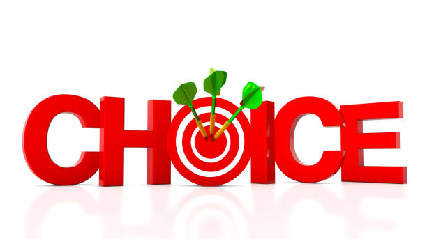 istock Choice 3D Word with Target and Dart 1292942577