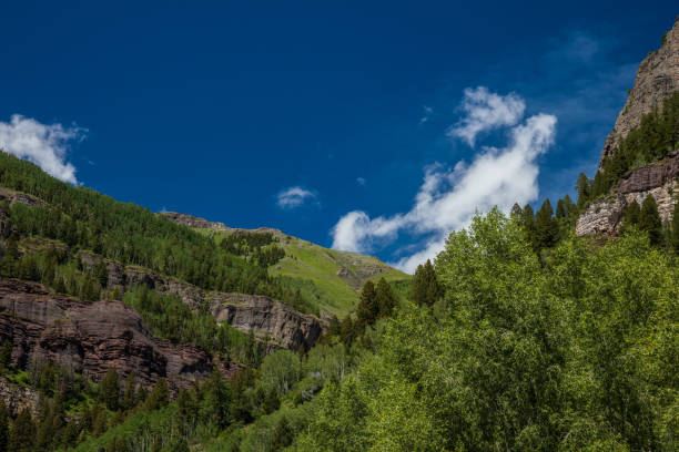 istock mountain landscape with blue sky and wispy clouds 1292944461