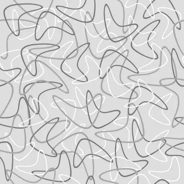 Vector illustration of Gray Retro Boomerangs Seamless Pattern