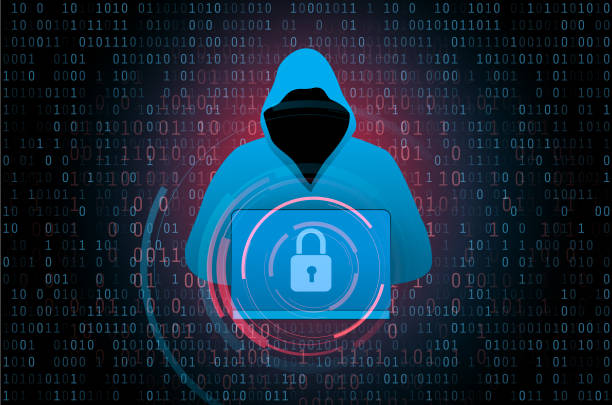 hacker in einem hoodie - computer hacker illustrations stock-grafiken, -clipart, -cartoons und -symbole
