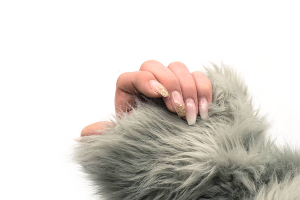 istock hand of woman with beautiful nails on white background 1292952924