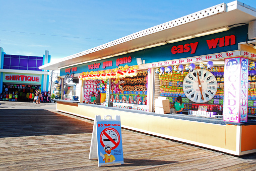 Wildwood, NJ, USA August 25 A sign reminds visitors that no smoking is allowed on the Boardwalk in Wildwood, New Jersey
