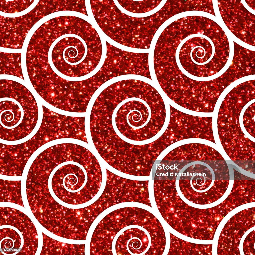 Seamless Red Pattern With Curls Vector Illustration Stock Illustration ...