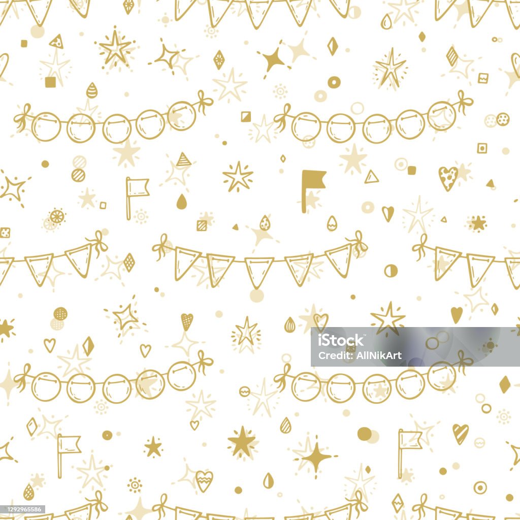 Festif Pattern Vector Holiday Ou Birthday Seamless Pattern Drapeaux De Buntings De ...