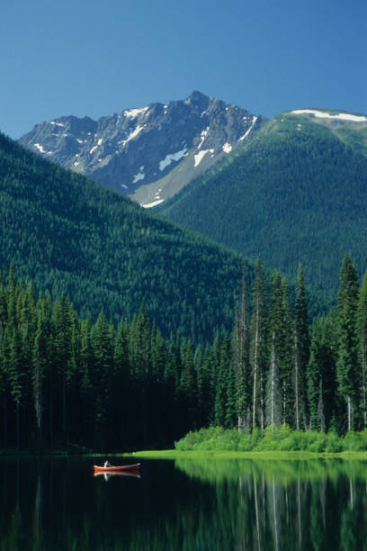 istock Canoeing on a mountain lake 1292972285