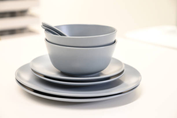 istock Set of ceramic bowls on restaurant table 1292972397