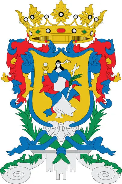 Vector illustration of Coat of arms of Guanajuato state