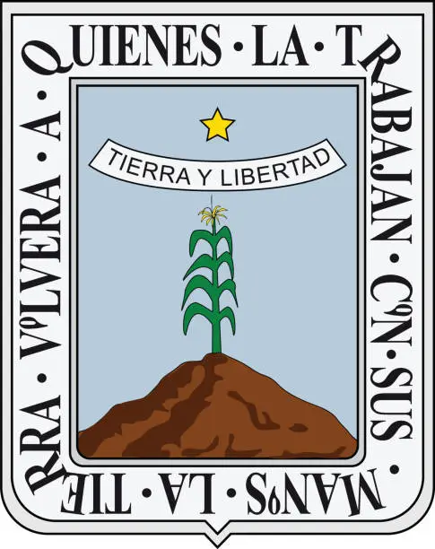 Vector illustration of Coat of arms of Morelos state