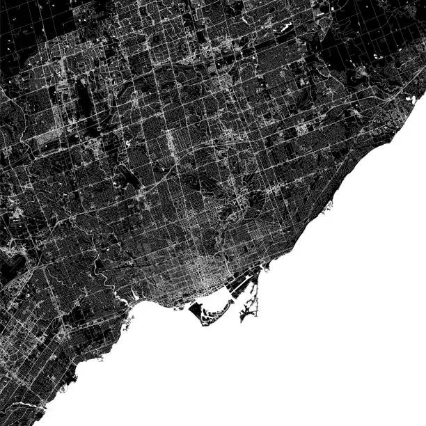 Vector illustration of Toronto, Ontario, Canada Vector Map