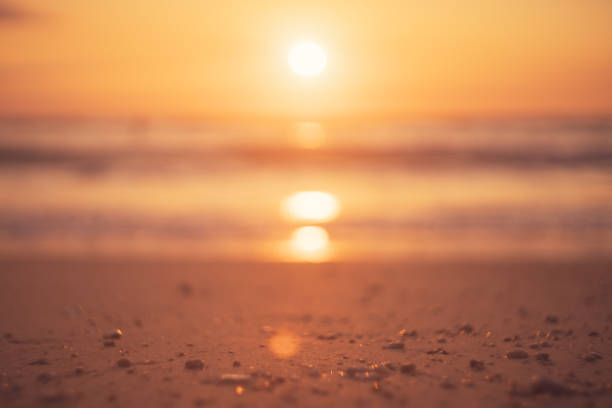 istock Tropical beach with smooth wave and sunset sky abstract background. Copy space of business summer vacation and travel adventure concept. 1292984395