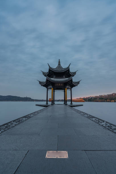 istock Jixian pavilion at sunset 1292987343