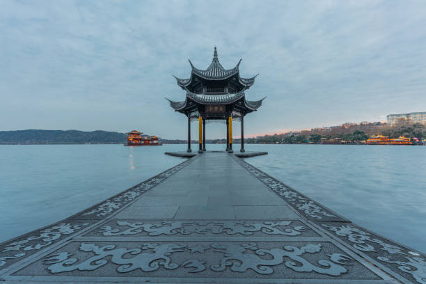 istock Jixian pavilion at sunset 1292987373